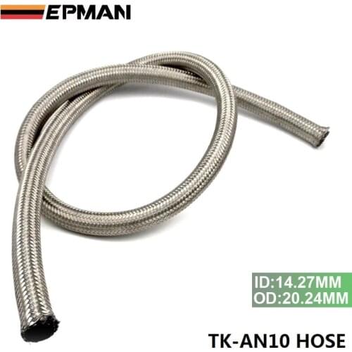 10AN AN 10 AN -10 (ID:14.27MM ,OD:20.24MM) 1m Stainless Steel Fuel Oil Gas Braided Hose Line TK-AN10 HOSE