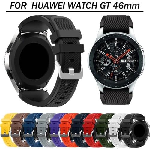 Silicone Strap for HUAWEI WATCH GT 46mm Band Straps for Huawei GT Smart Watch Replaceable Wrist Watchband Bracelet Accessories