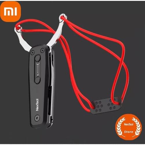 XIAOMI NexTool Big Power Rubber Band Slingshot Folding EDC Flat Leather Slingshot Multifunctional Tool Outdoor Hunting Catapult