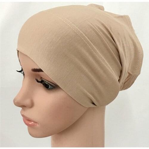 2020 soft modal inner Hijab Caps Muslim stretch Turban cap Islamic Underscarf Bonnet hat female headband tube cap turbante mujer
