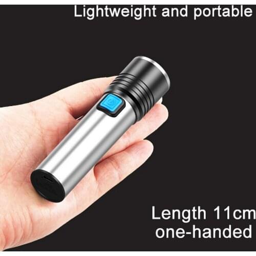 Led Flashlights Mini Outdoor Lights Portable Powerful Camping Lighting Usb Charging Adjustable Focus Waterproof Flashlight
