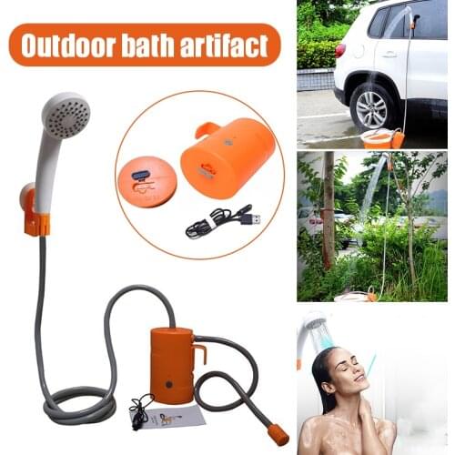 Outdoor Camping Shower LED Portable Car Washer High Pressure Power Shower Electric Water Pumps Travel Kit Best Price