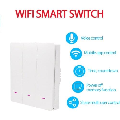 Tuya Smart Light Switch EU Standard 1/2/3 Gang Smart Life WiFi Wall Smart Light Touch Switch Wireless Control Touch Light Switch