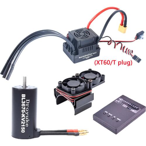 Waterproof 3660 3300KV / 3800KV & 3670 2150KV / 2650KV Brushless Motor 80A / 120A Brushless ESC Combo Set for 1/8 RC Car