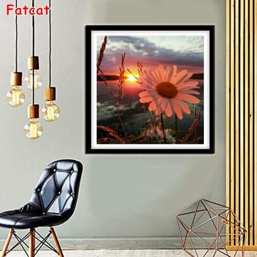 Embroidery Flowers Sunset Scenery Cross Stitch Diamond Painting Kits Mosaic Sale Rhinestones Art Handwork Gift PP2375