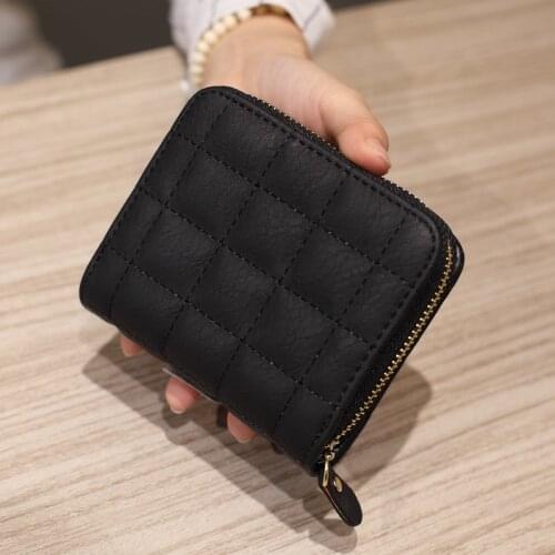 New Wallets for Women Fashion Short Embroidered Clutch Wallets Bag PU Solid Color Female Card Bag Mini Cute Coin Purse