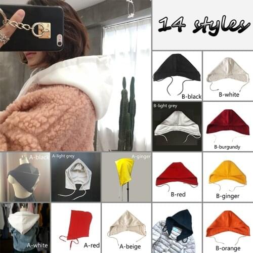 Diy Winter Detachable Button Cotton Coat Hat Down Hooded Sweater Sweatshirt Hat Collar Unisex Big Fake Collar