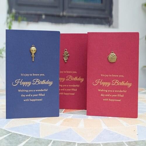 10pcs/lot High grade metal creative bronzing content greeting card hand greeting card blessing card