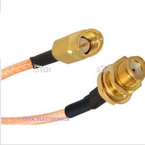 100pcs 10cm SMA male plug to SMA female Nut Jack Extender Jumper Cable RG316 for Wi-Fi Radio