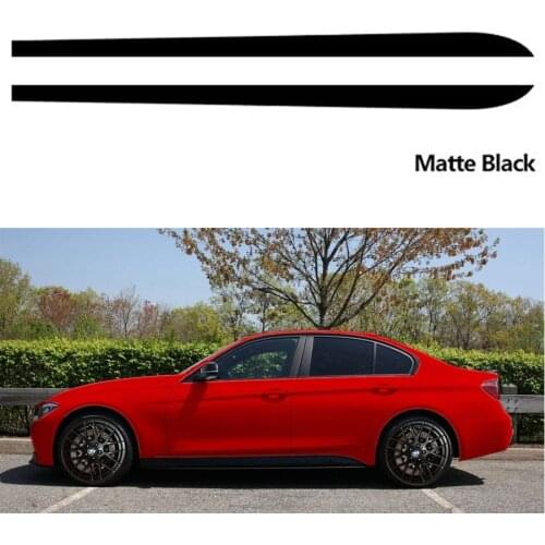 2pcs 2.15M Matte Black Side Skirt Decal Stripe Sticker Sport Performance for BMW 3 4 5 Series F30 F31 F32 F33 F36 E60 E61
