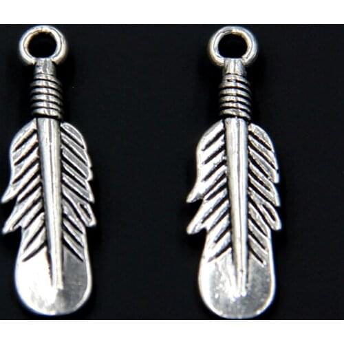 35pcs European Style Tibetan Silver Leaves Charm DIY Bracelet Pendant Necklace Jewelry Making Accessories 27.5x8mm