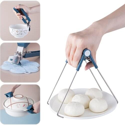 4PCS Anti-scalding Bowl Clamp Pot Tray Rack Pot Clamp Oven Gloves Non-slip Silicone Gloves Multi-Function Dish Clip Kitchen Tool
