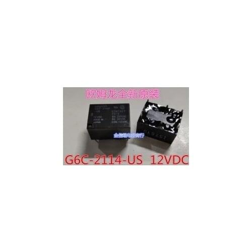 5PCS/LOT relay G6C-2114P-US 12VDC G6C-2114P-US-12VDC G6C-2114P DC12V 12vdc 12V 6PIN