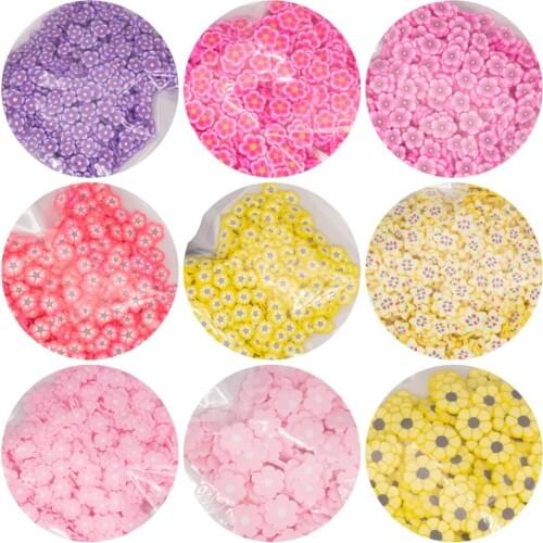 30g Nice Cute Flower Daisy Shape Polymer Clay Slices Sprinkles for Crafts Making DIY Slimes Acrylic Resin Filler