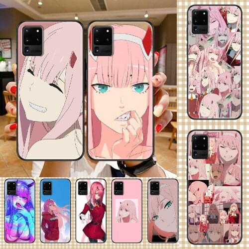 Anime Zero Two Phone case For Samsung Galaxy Note 4 8 9 10 20 S8 S9 S10 S10E S20 Plus UITRA Ultra black pretty cover luxury