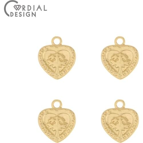 Cordial Design 50Pcs 11*12MM Jewelry Accessories/Charms/Heart Shape/Copper/Hand Made/DIY Pendant/Jewelry Findings & Components