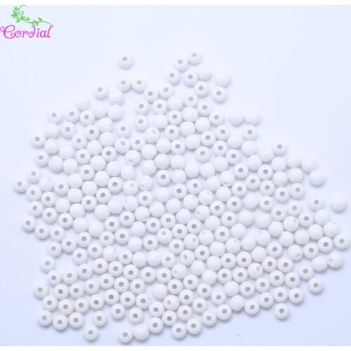 Cheap Wholesale 5mm 1000Pcs/Lot Smooth Round Plastic White Spacers Beads Acrylic Beads For Necklace Making KQWB-668010