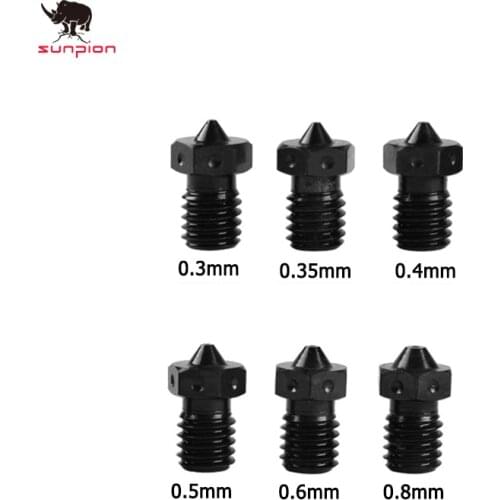 3D printer parts1PCS Top quality A2 Hardened Steel V6 Nozzles for printing PEI PEEK or Carbon fiber filament for E3D HOTEND