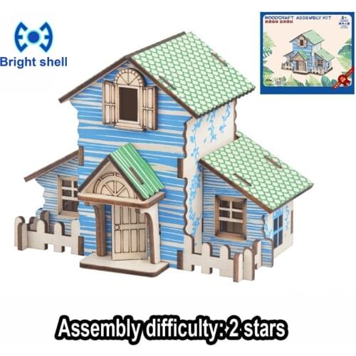 DIY arts and 3D house Handmade Wooden Craft toys Party Arts Puzzles Model Decoration for children kid Toy Birthday Best Gift