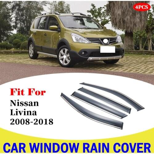 Car window rain cover For Nissan Livina 2008-2018 car window deflectors wind sun guard rain vent visor cover stylin accessories