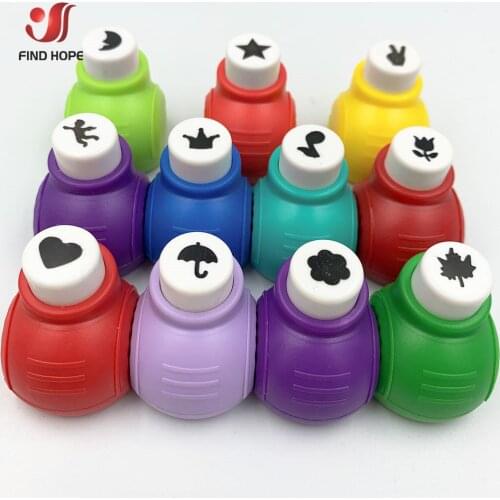 12pcs Bundle Mini Scrapbook Punches Handmade Cutter Card Craft Calico Printing DIY Flower Paper Craft Punch Hole Puncher Shape