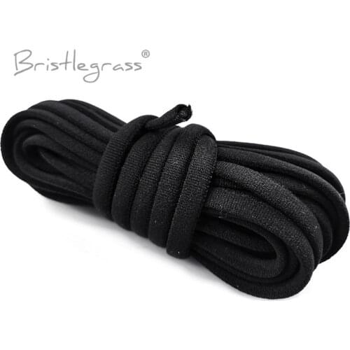 BRISTLEGRASS 2 5 10 Yard 3/16" 5mm Nylon Round Elastics Cord Rope Spandex Band Headband Bra Strap Shoelace Dress DIY Sewing Trim