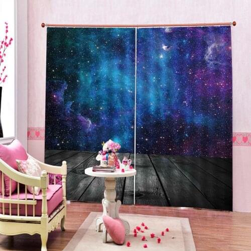 Purple star Custom 3D Digital print For Living room Bedroom Board Bblackout sunshade Window Drapes Decor Sets 2 Panels With Hook