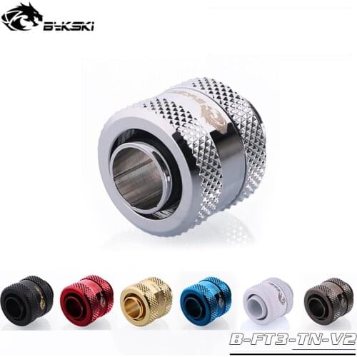 Bykski Hose Fitting Tube use for ID 9.5mm + OD 12.7 Pipes 3/8"ID X 1/2"OD Tubing Hand Compression Connector 10*13mm Fitting