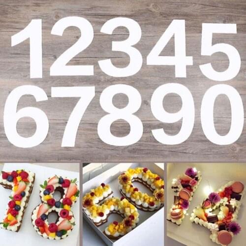 40%HOT4/9Pcs Cake Mold LOVE Type Easy Cleaning PET Number Shape Baking Mold for Fondant