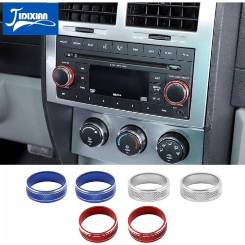 JIDIXIAN Car CD Switch Knob Decoration Ring Cover for Dodge Nitro 2007 2008 2009 2010 2011 2012 Interior Accessories