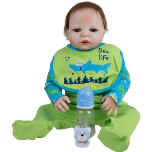 KEIUMI 23Inch Reborn Baby Doll Full Silicone Newborn Many Accessories Popular For Children XMAS Gifts Birthday Surprise