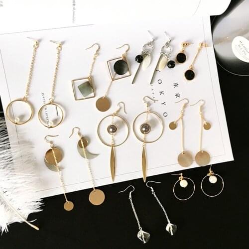 YOBEST new 23 pairs classic long drop earrings for women shell tassel round pearl party gift fashion jewelry