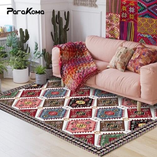 Retro Classic rugs Persian Geometric Ethnic Style Bedroom Door Living Room Kitchen Bedside Mat Carpet Rugs for Bedroom