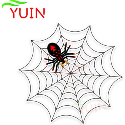 Coolest Spider Web Car Sticker Motorcycle Accessories Fashion PVC Windshield Decoration High Quality Waterproof Decal 12*12cm