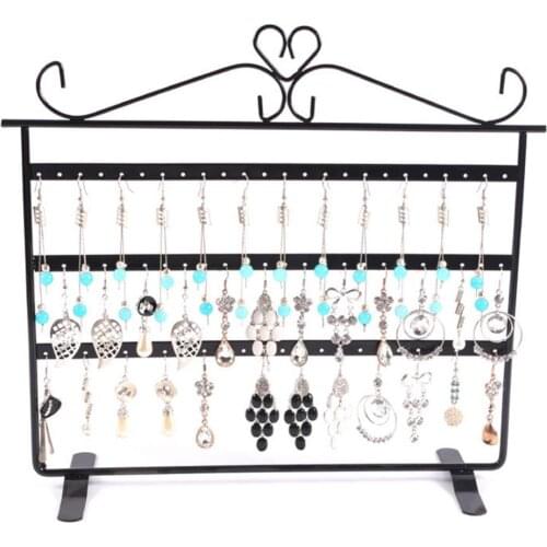 Hot Sale, Vintage Elegant Beautiful 72 Holes Metal Earring Necklace Display Holder Jewelry Stand Rack Organizer