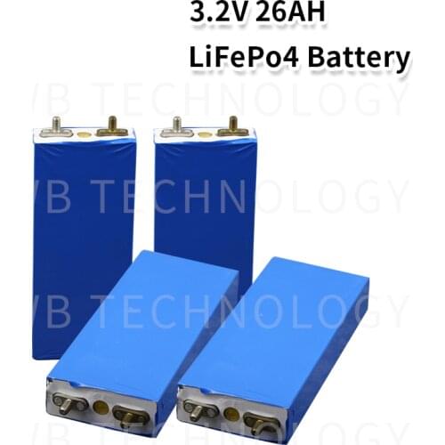 4X 3.2v LiFePO4 battery 26Ah rechargeable li polymer cell for 12V 24A battery pack e-bike UPS Power convertor HID solar light