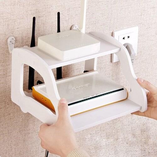 1PC Wall Mount Wifi Router Storage Rack Storage Rack Set-top Box Router Rack Living Room Storage Holder