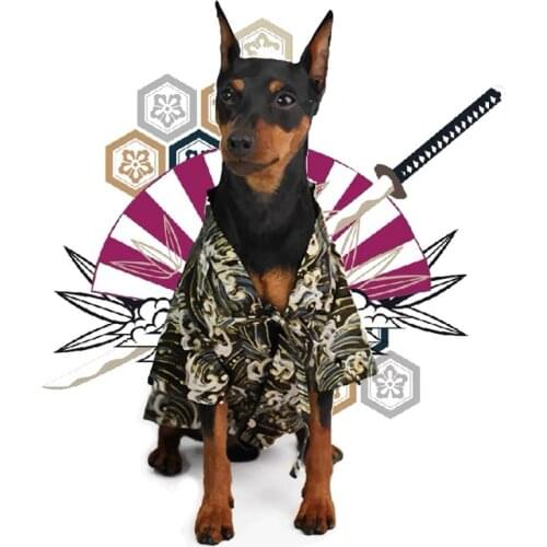 New Dog Japan Kimono Shirt Puppy Summer T-shirt Pet Clothes for Small Medium Dogs Minlature Pinscher Shiba Inu Pug GZC06