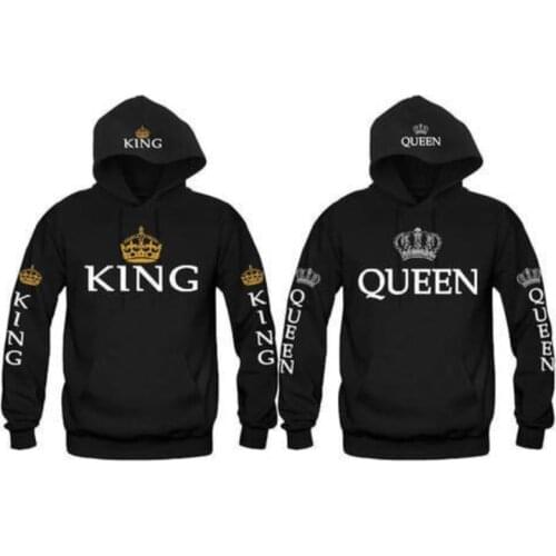 New Couple Matching Hoodie King and Queen-Love Matching Letter Printing Hooded Sweatshirts