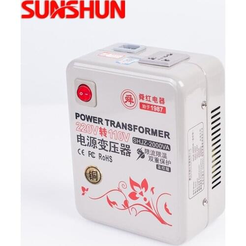Shunhong 2000w Step Down Transformer 220v to 110v Voltage Converter 220 110 for Hair Dryer Autotransformer toroidal