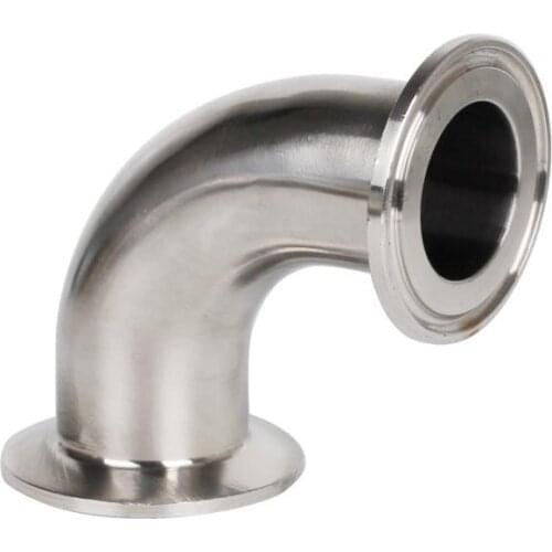 3/4" 1" 2" 3" 4" 19mm-102mm Pipe OD Sanitary Tri Clamp Feerule OD 90 Degree Elbow Pipe Fitting Stainless Steel 304 Homebrew