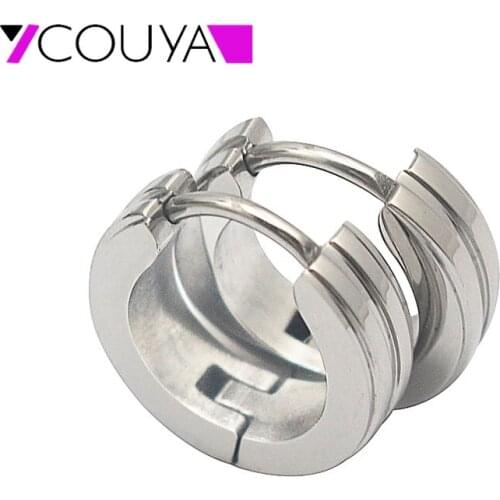 Silver color stainless steel jewelry small clip earrings high polishing casual sport fashion round silver earring for women lady