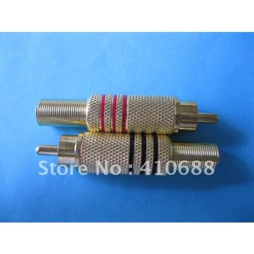 RCA Male Plug Gold Plated with Spring Red and Black 80 pcs