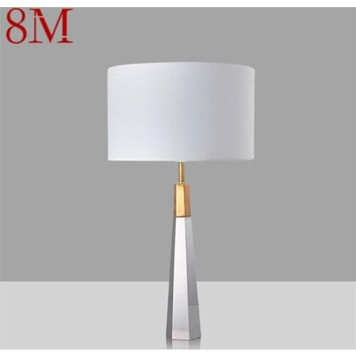 8M Modern Table Lamps For The Bedroom Design E27 White Crystal Desk Light Home LED Decorative For Foyer Bedside Office
