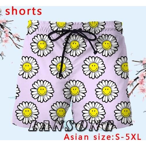 LIASOSO 3d Print Sweatpants Usa Funny Daisy Flower Casual Sweat Cool Jogging Pants Women Mens Shorts
