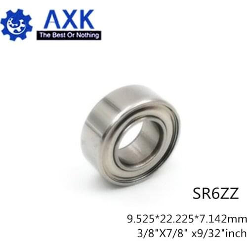 SR6ZZ (10PCS) ABEC5 high quality British stainless steel bearing 9.525*22.225*7.142mm package