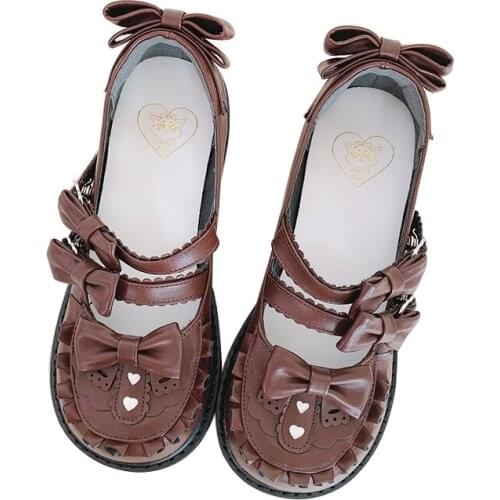 Harujuku Jk Uniform Dress Shoe Mid Heel Platform Sweet Girls Female Kawaii Tea Party Japanese Cute Anime Lolita Shoes Women Flat