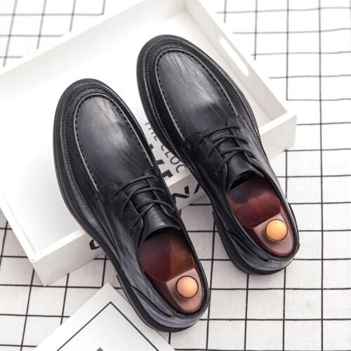 2019 spring and autumn fashion simple personality outdoor mens shoes leather formal social lace mens shoes large size 48