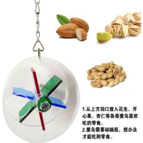 Rotate Pet Parrot Toys Wheels Bite Chewing Birds Foraging Food Box Cage Feeder Food Toy Parrot Roller Feeder Device Toys Wheels