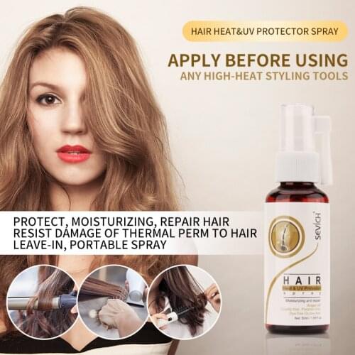 Sevich Hair Heat Protect Spray UV Protector Essence 50ml for High Temperature Repair Perm Damage Anti Extreme Heat Moisturizing